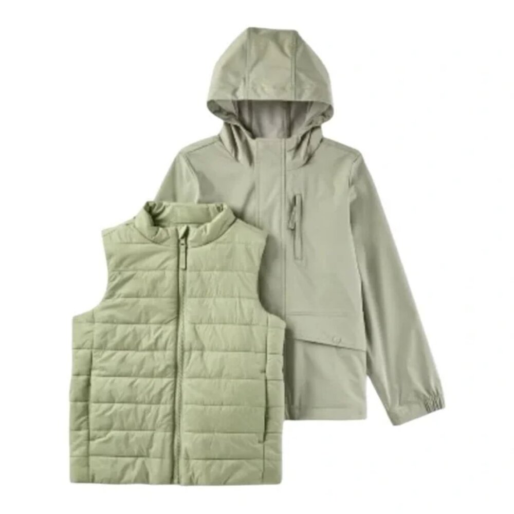 NEW Kids' Solid 3-In-1 Jacket - Cat & Jack™ Olive Green